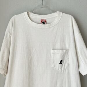 RARE Vintage 90s Mickey Inc USA Made Single Stitch Embroidered Pocket T-Shirt XL